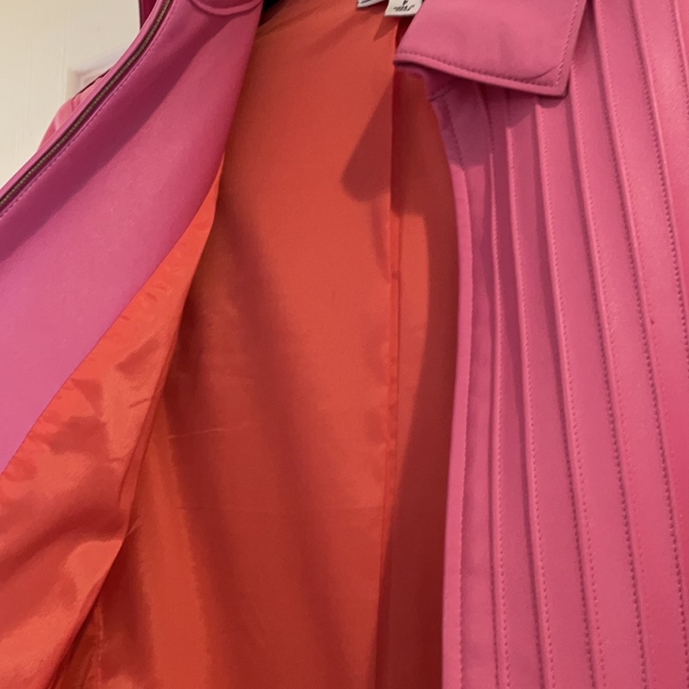 * St John Sport by Marie Gray pink leather jacket Sm - Picture 8 of 14